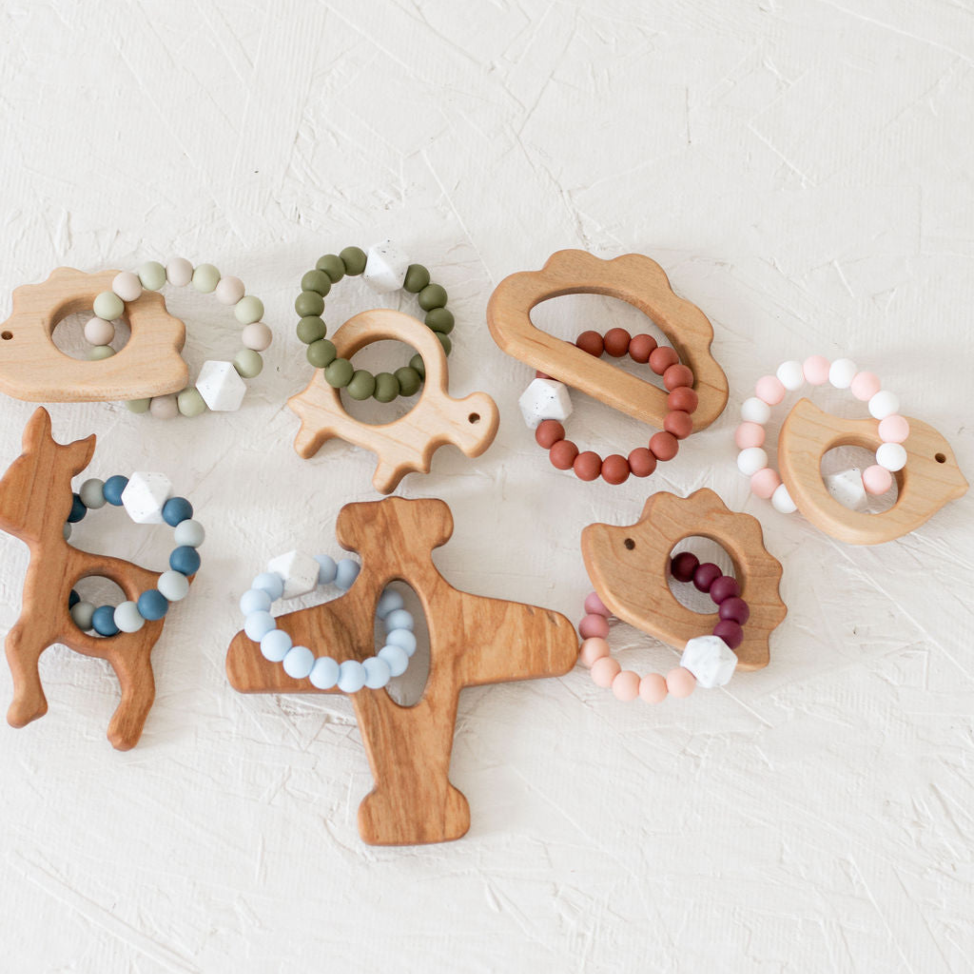 Wooden Teether with Silicone Ring