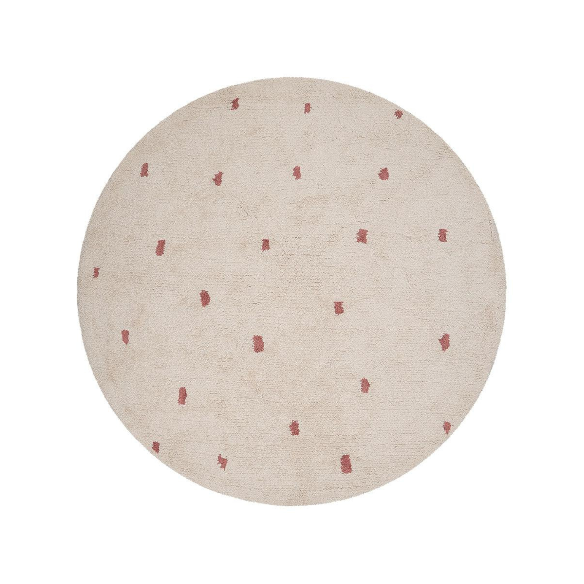 Dotted Washable Organic Cotton Rug in Rust