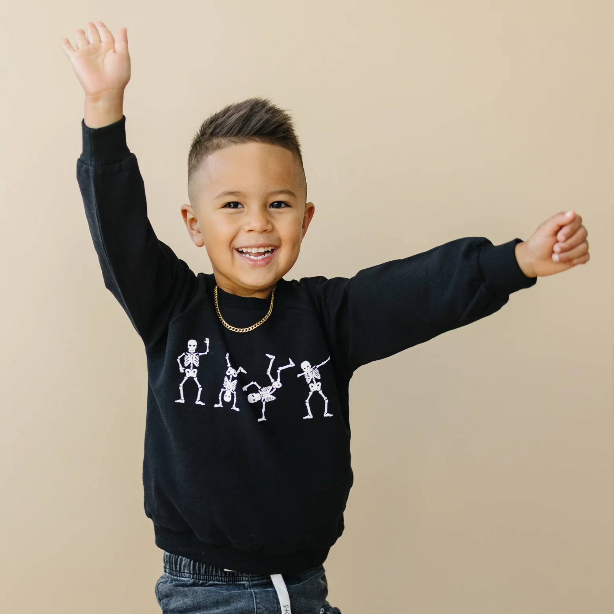 Organic Cotton Dancing Skeletons Crewneck Sweatshirt