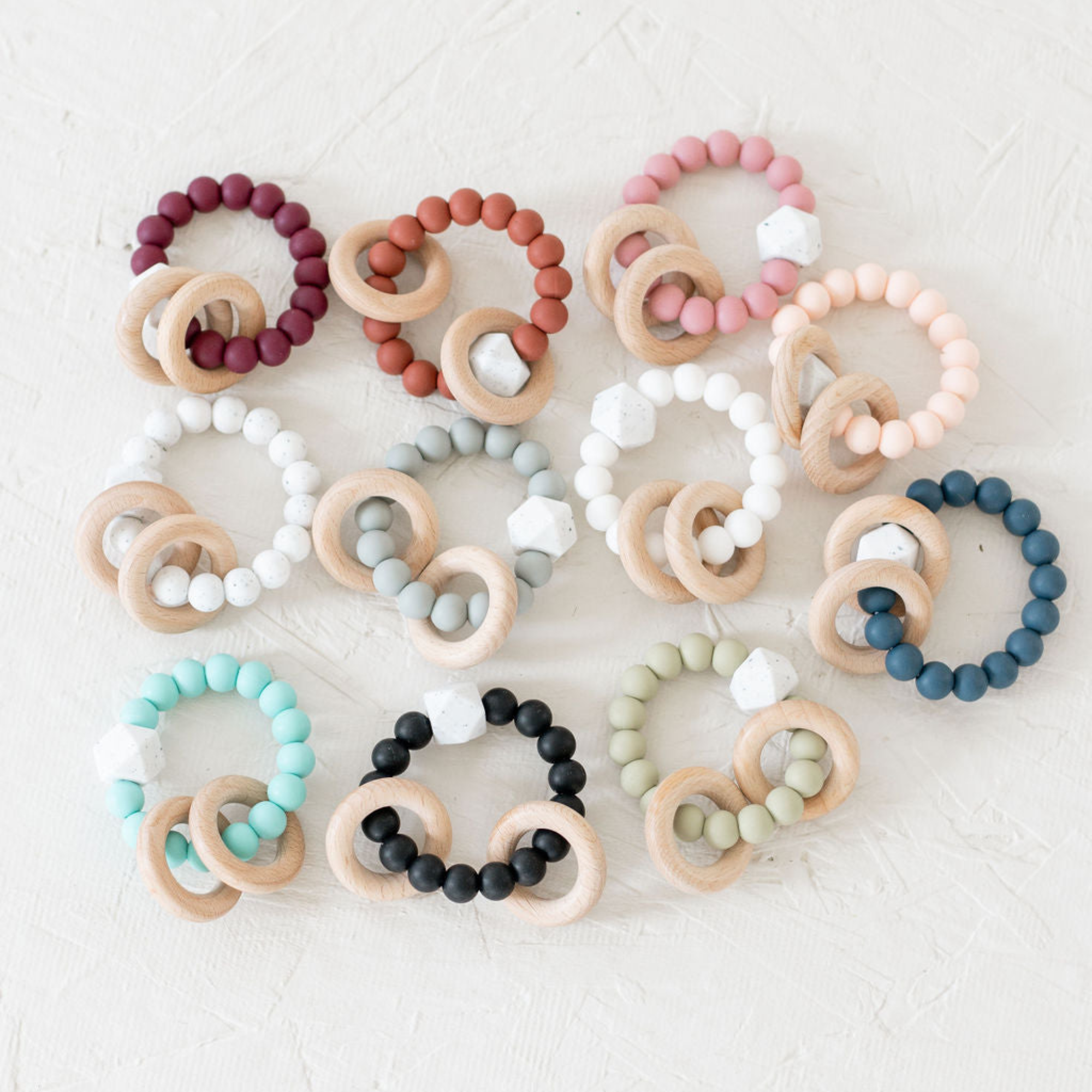 Silicone Beaded Rattle Rings