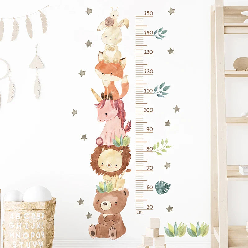 Watercolor Cartoon Animals Wall Stickers