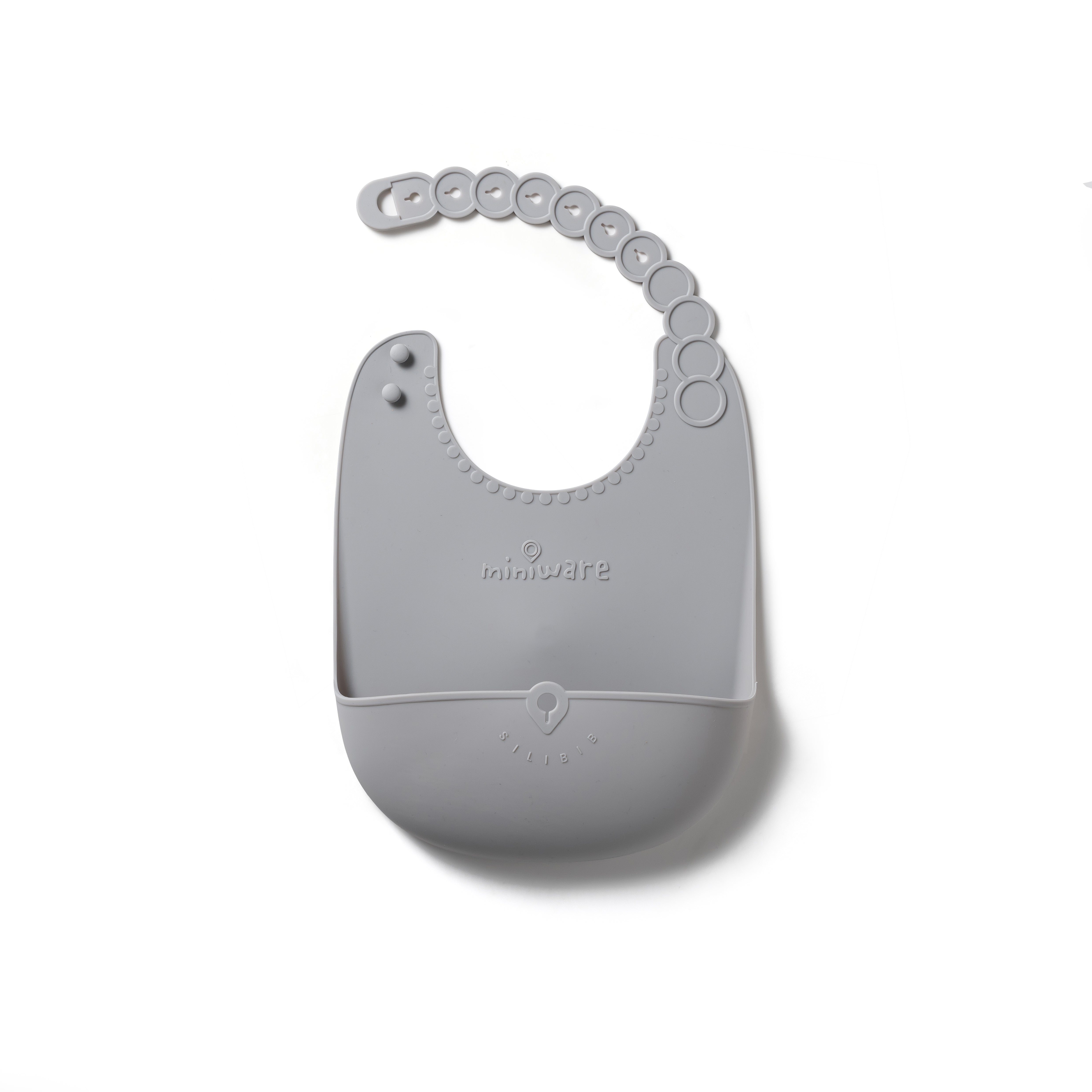 Roll & Lock Silicone Bib 2-pack - Toffee + Dove Grey