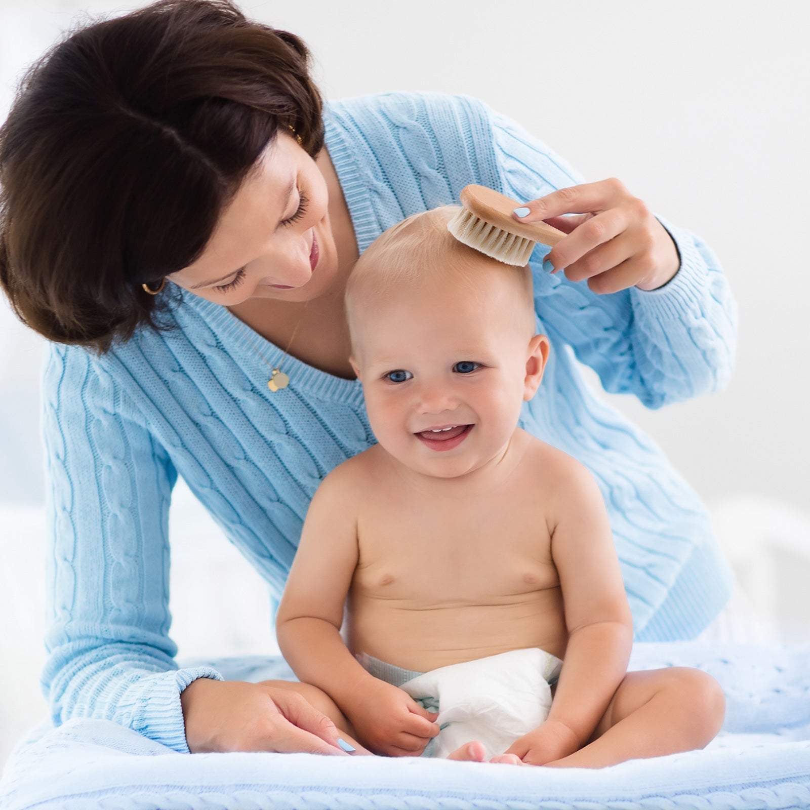 Haakaa Goats Wool Wooden Baby Hairbrush