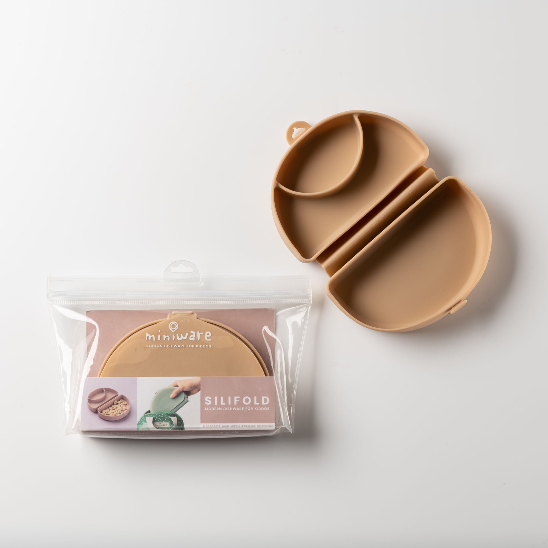 Compact Children's Portable Plate - Almond Butter