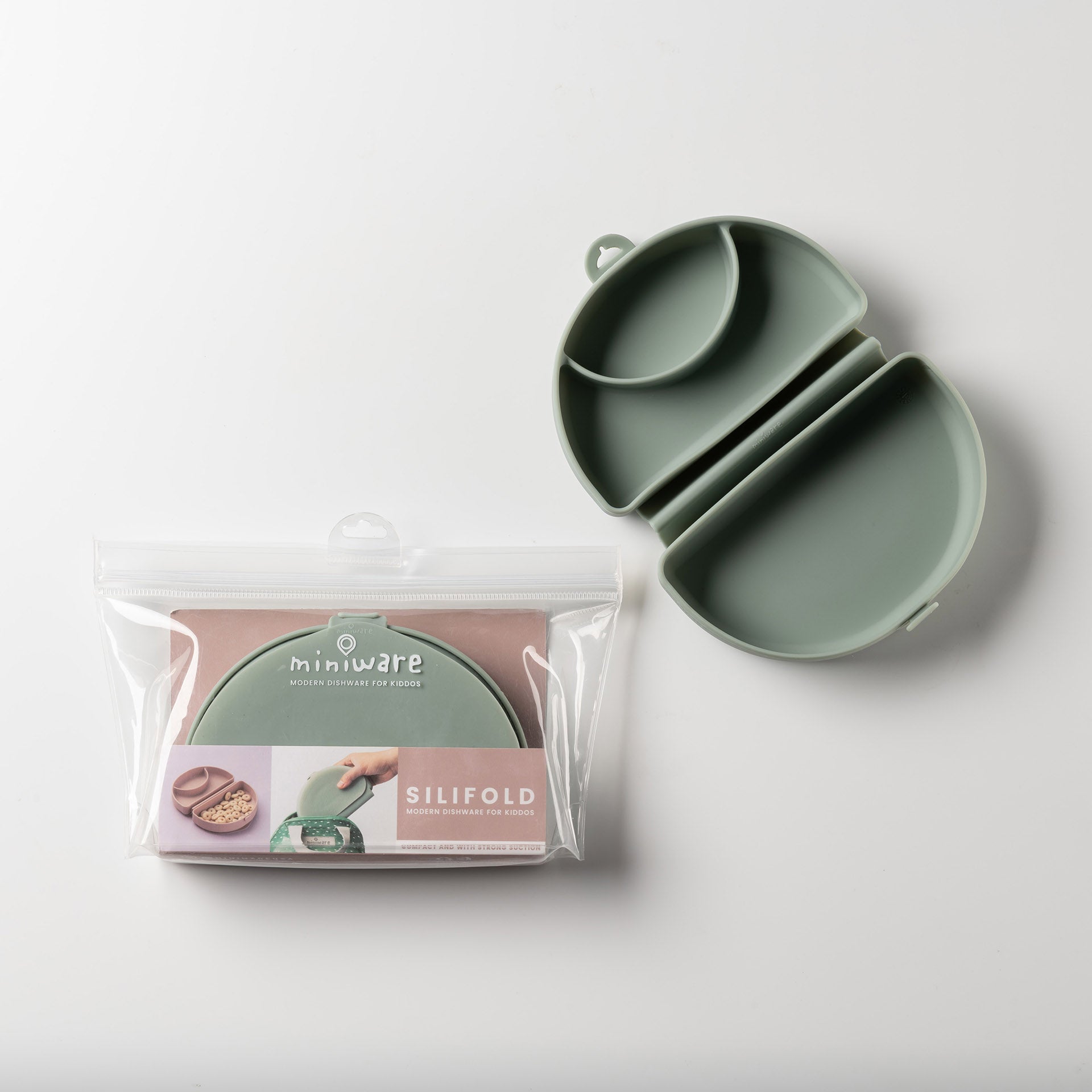 Compact Children's Portable Plate - Sage