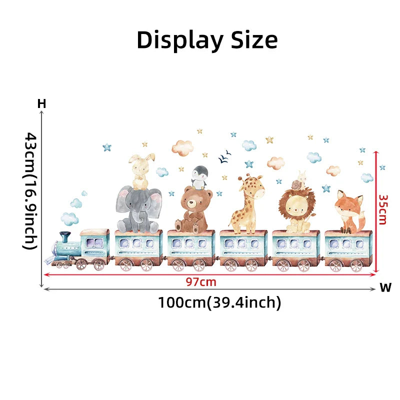 Watercolor Cartoon Animals Wall Stickers