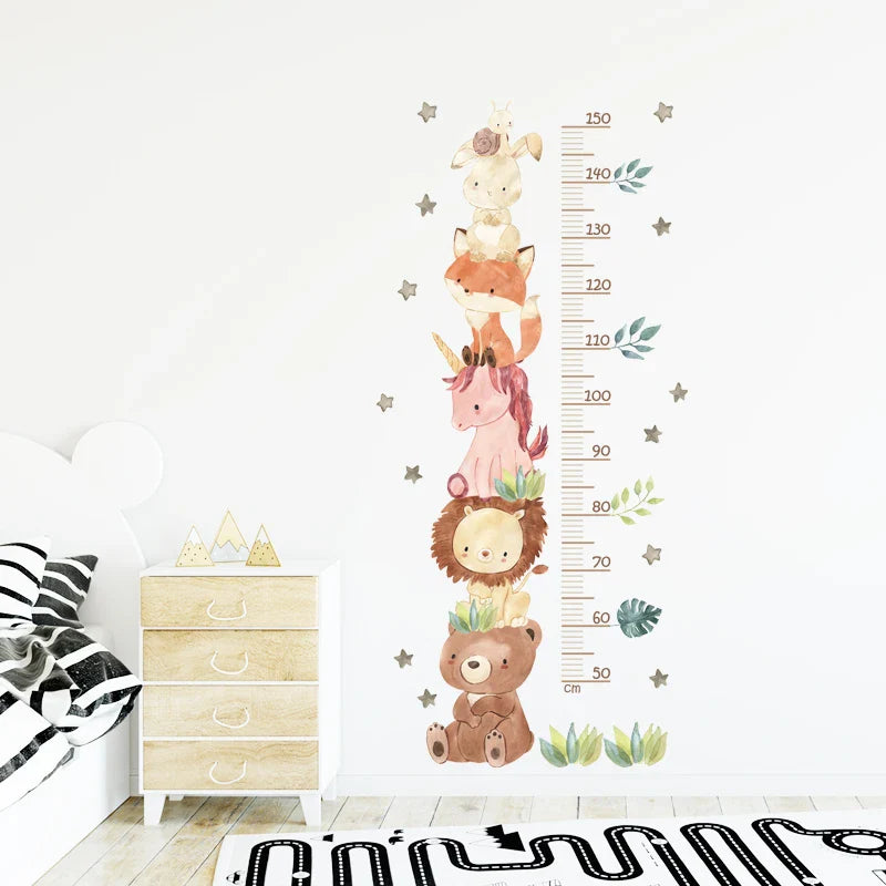 Watercolor Cartoon Animals Wall Stickers