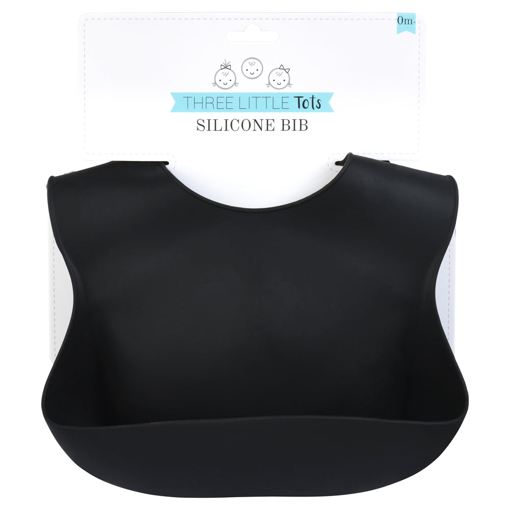 Black Silicone Baby Bib