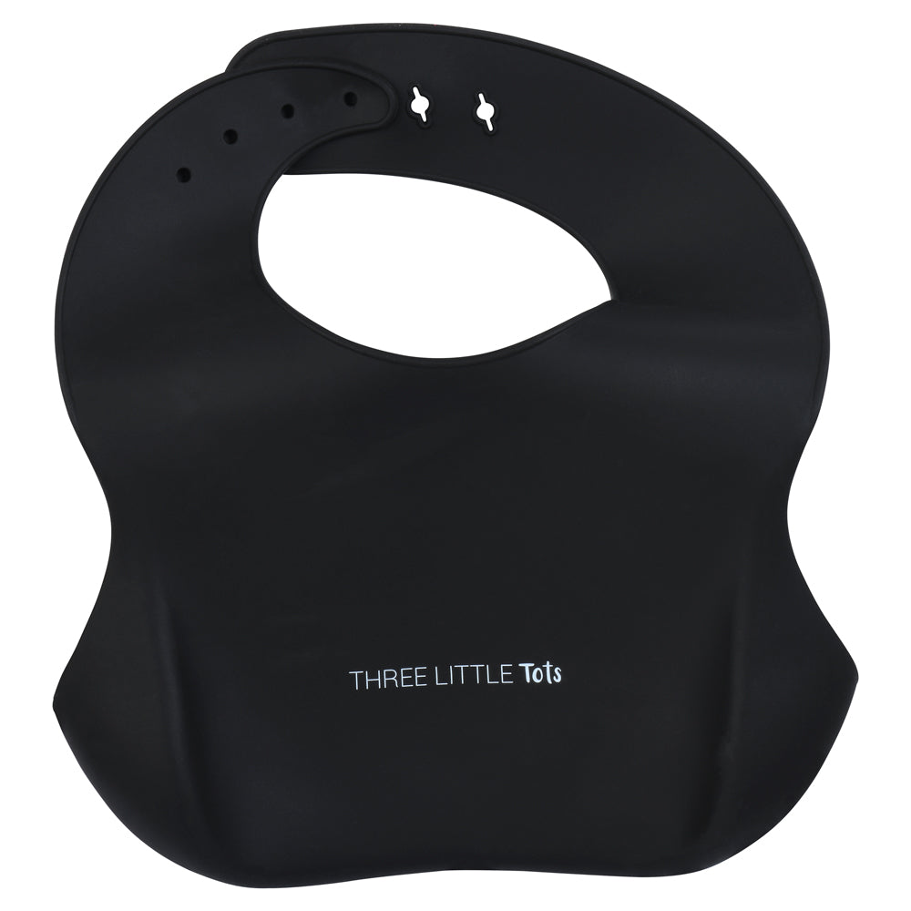 Black Silicone Baby Bib