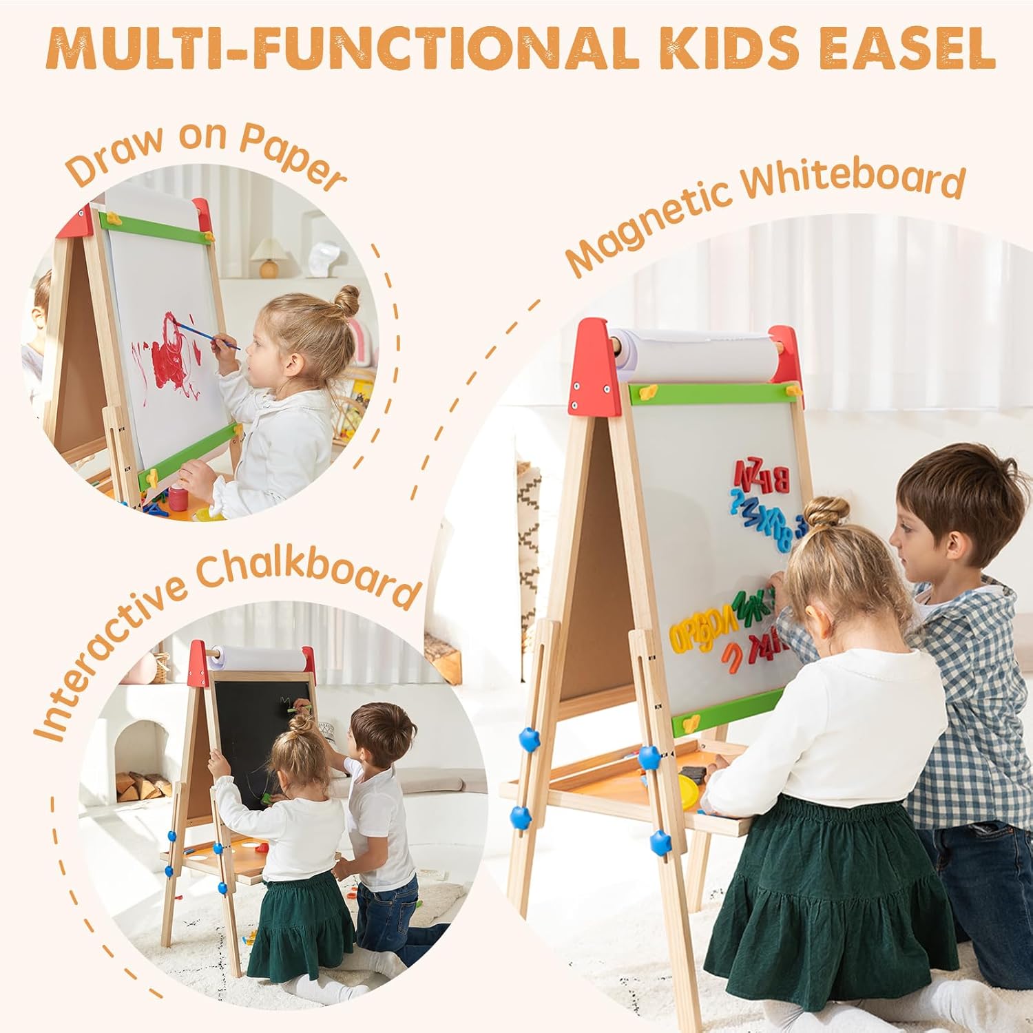 3-in-1 Art Easel & Paper Roll Set
