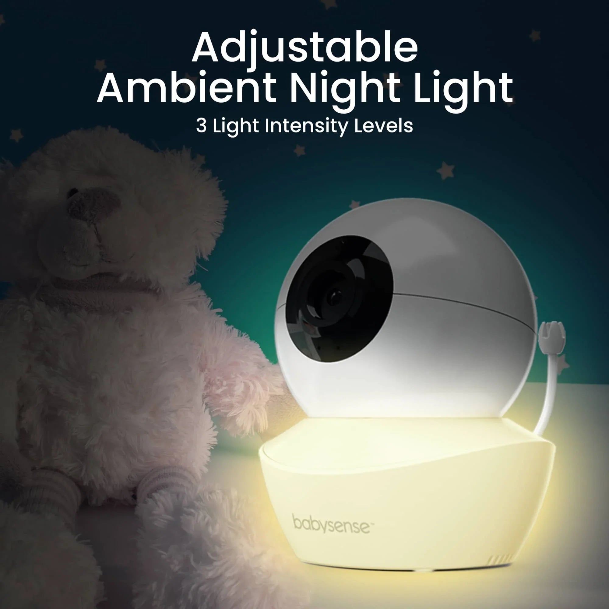 Video Baby Monitor with 2 Cameras, Non Wifi, Split Screen & Night Light Machine
