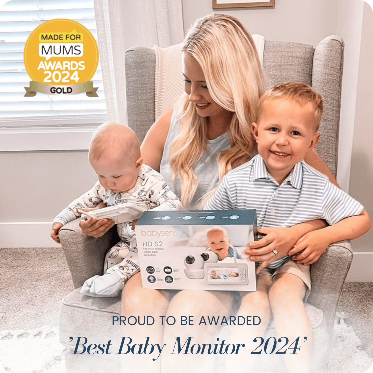 Video Baby Monitor with 2 Cameras, Non Wifi, Split Screen & Night Light Machine