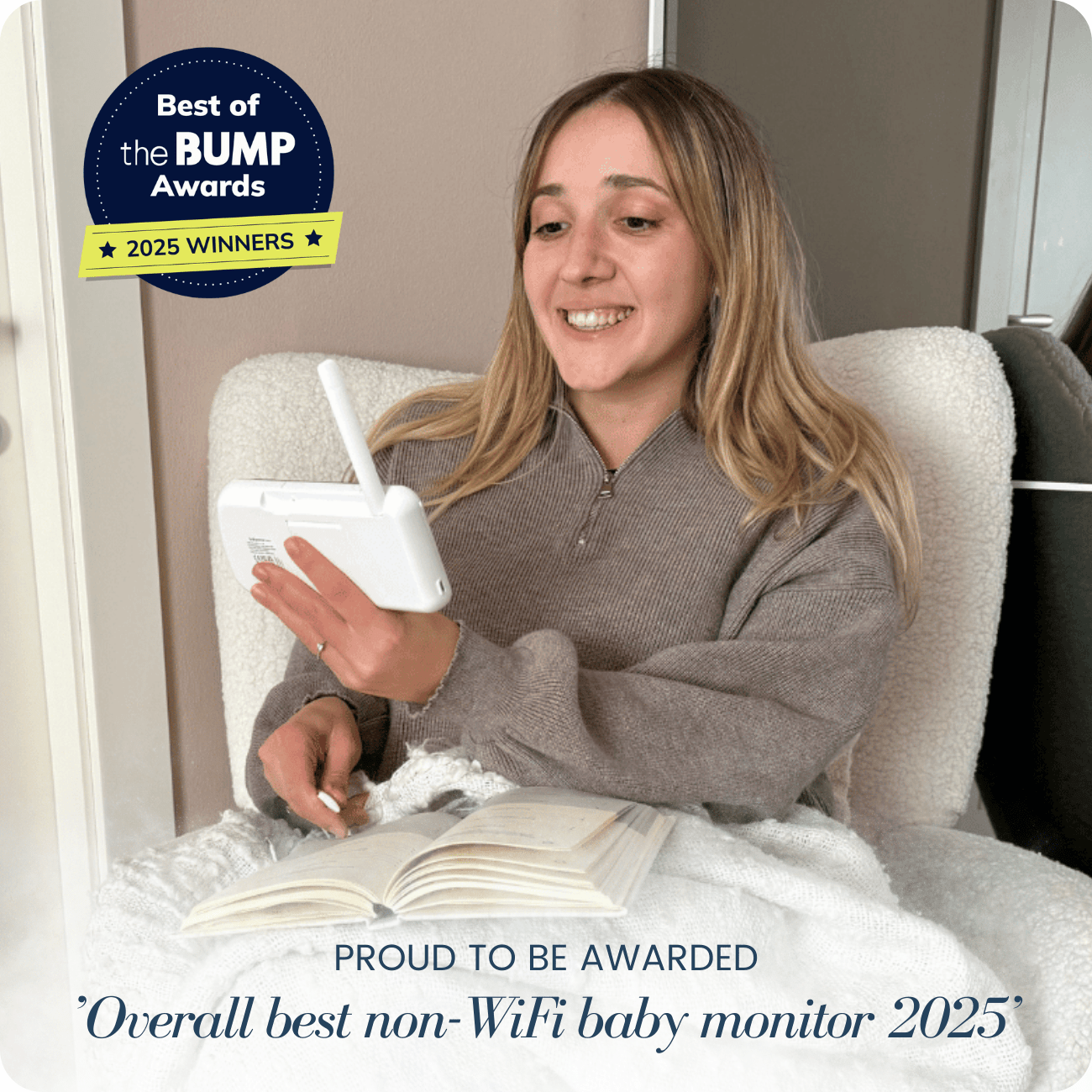 Video Baby Monitor with 2 Cameras (Non Wifi, Split Screen, Night Light & Sound Machine)