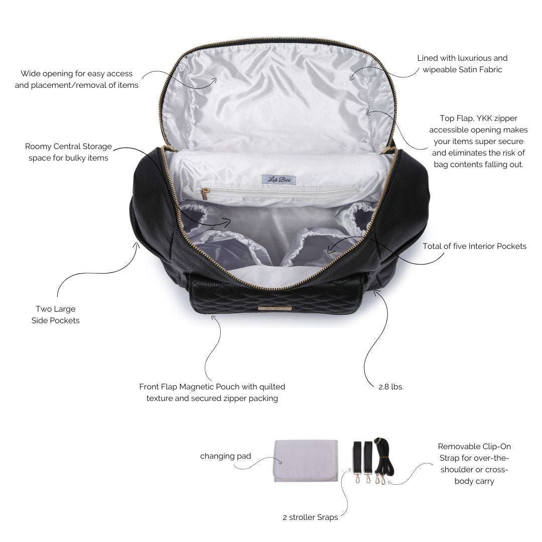 Signature Diaper Bag Ebony Black