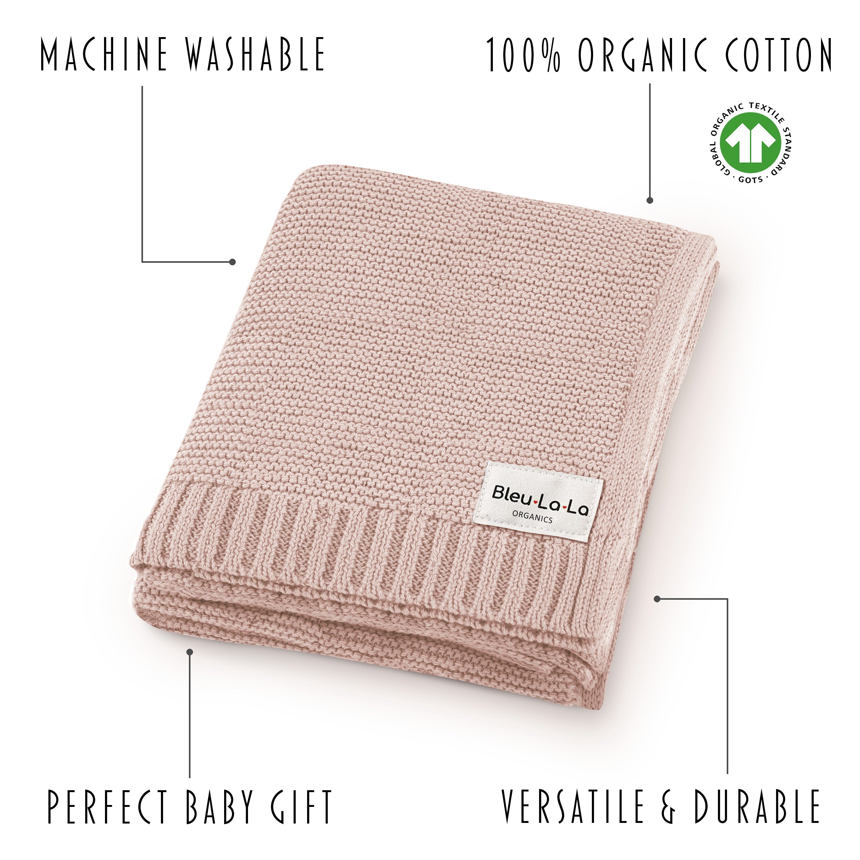 Organic Cotton Luxury Knit Baby Swaddle Blanket