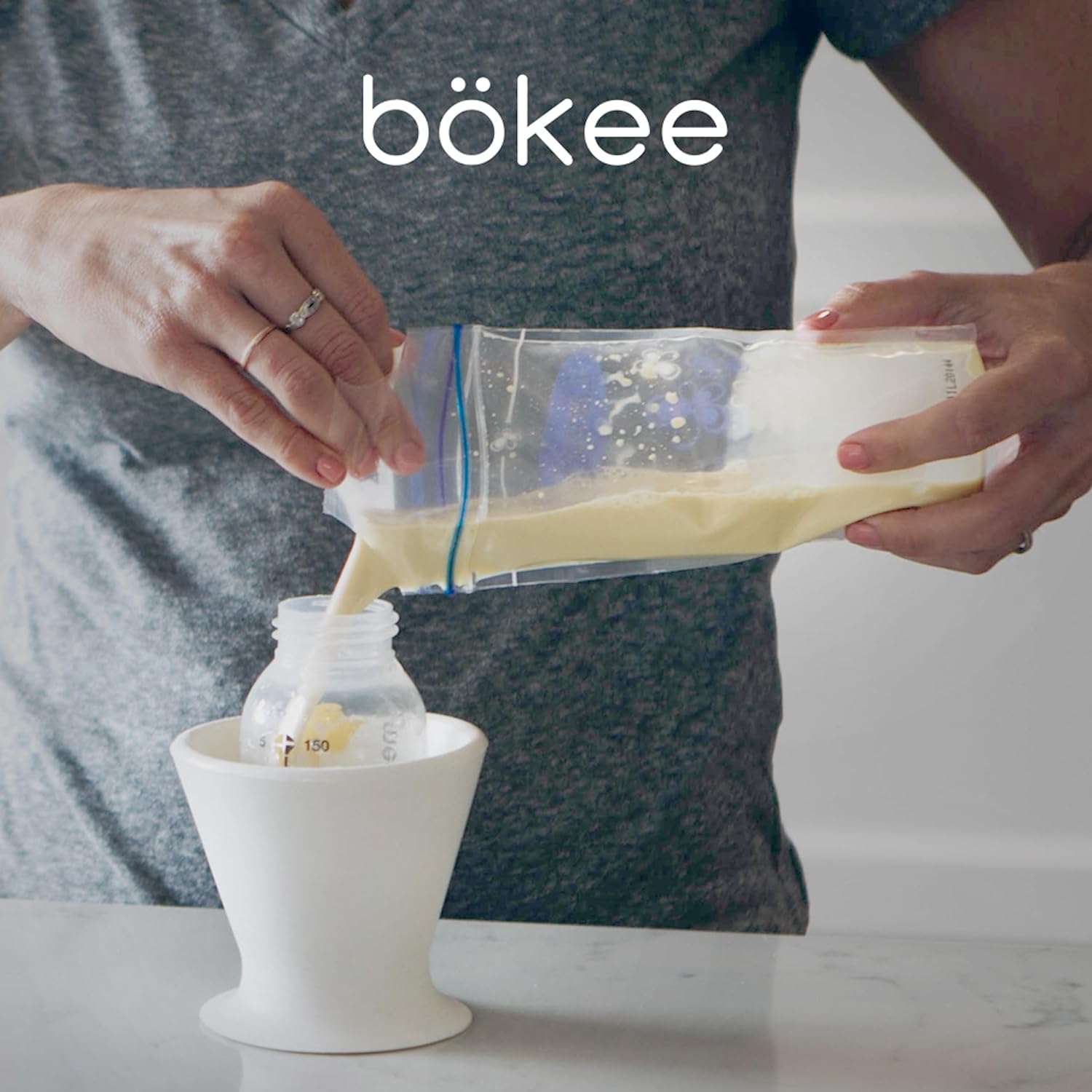 Baby Bottle Holder, Hands Free, One-Hand Bottle Prep