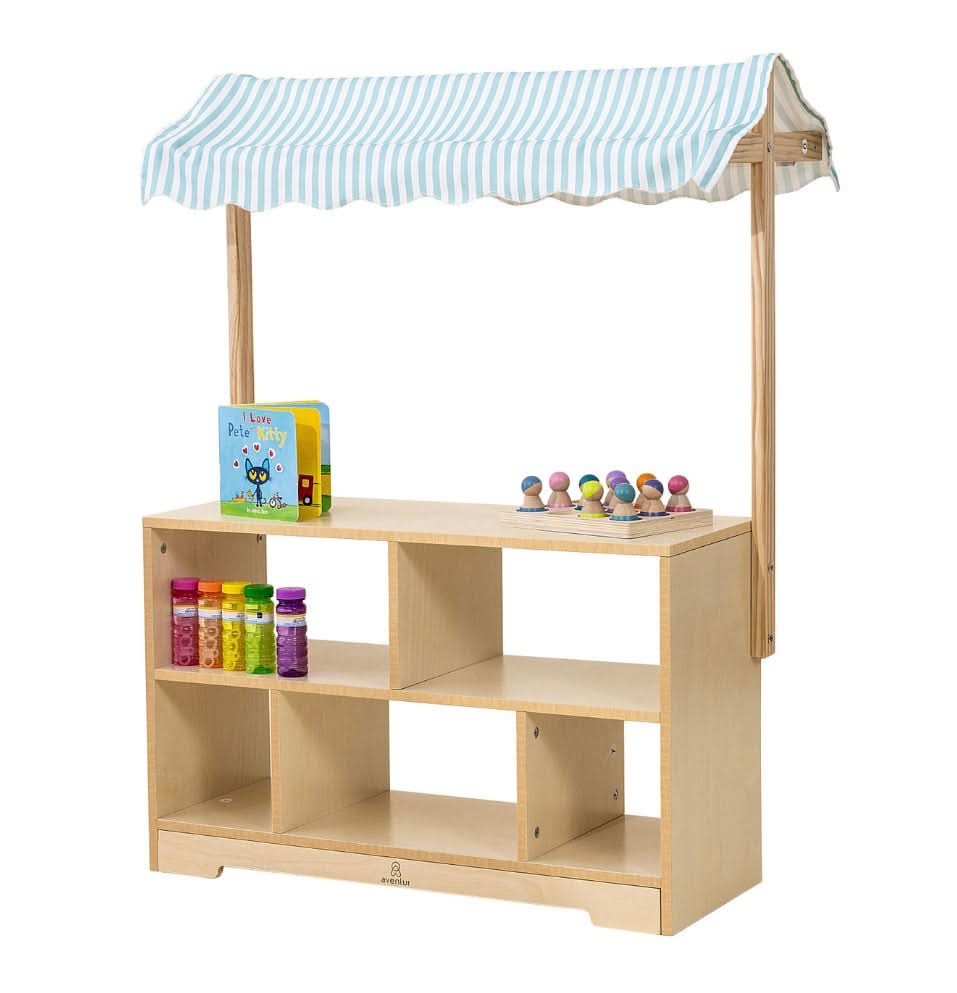 Holly Wooden Market Stand – Kids’ Pretend Play Shop & Display Shelf