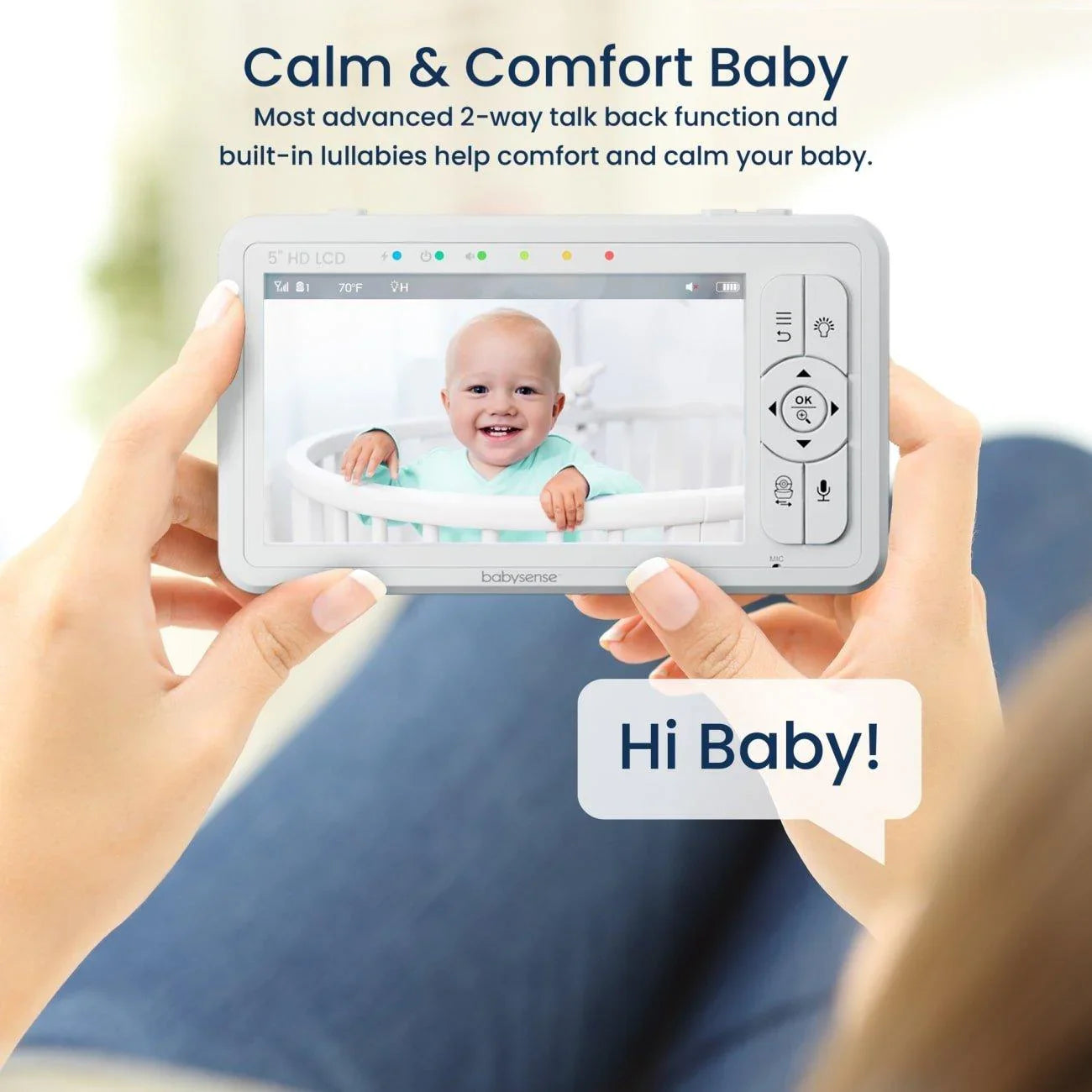 Video Baby Monitor with 2 Cameras, Non Wifi, Split Screen & Night Light Machine