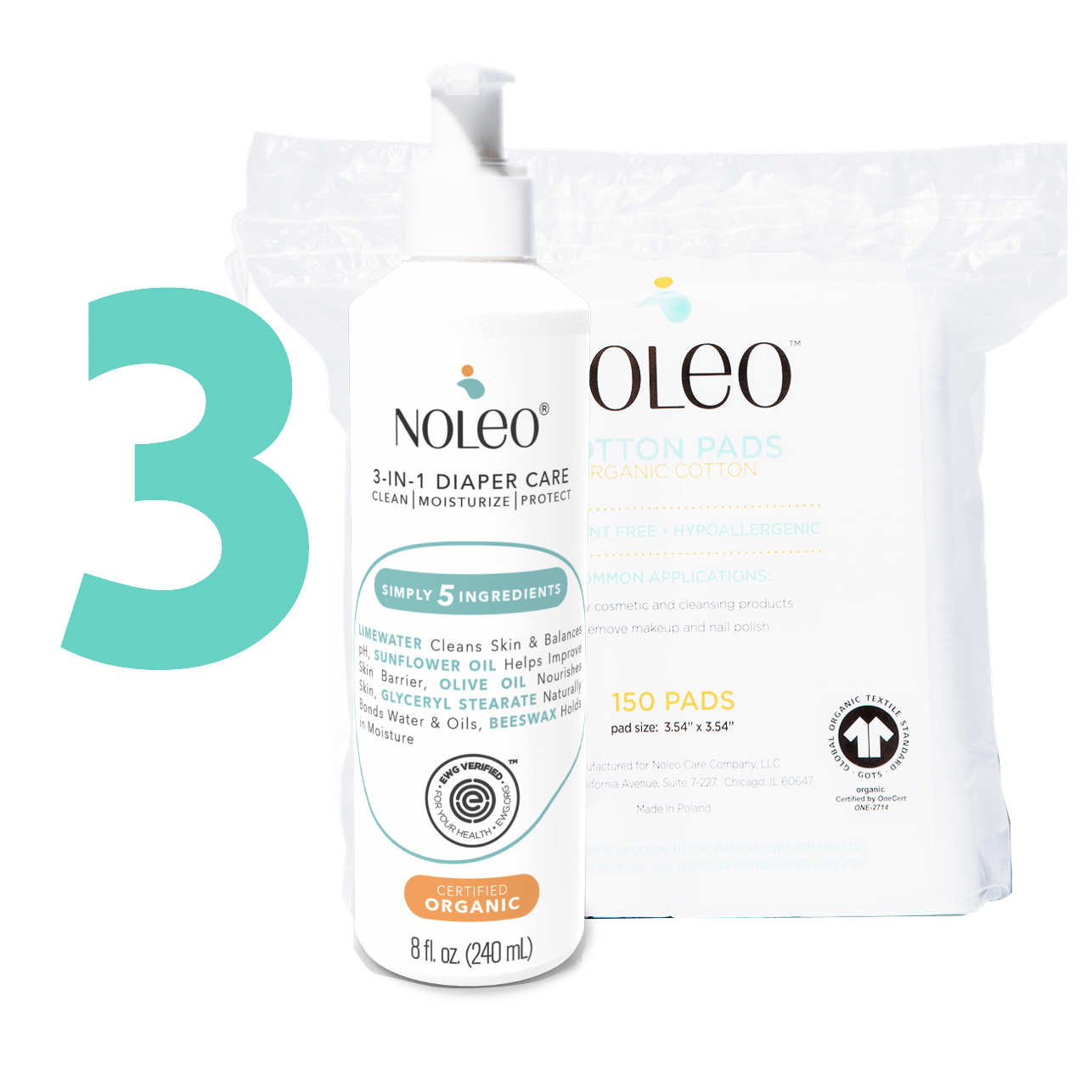 Diaper Rash Cream & Large Cotton Pads