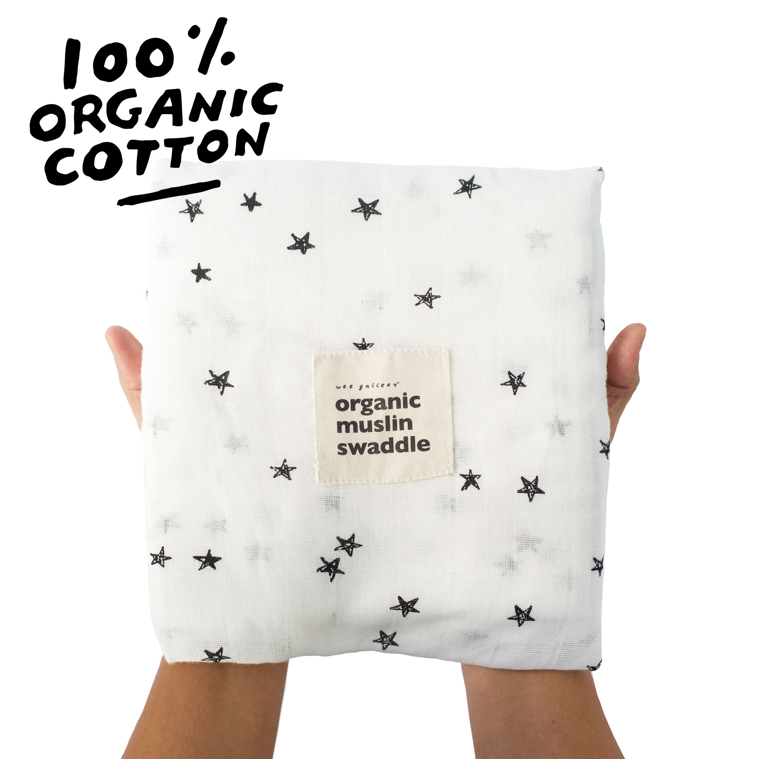 Organic Cotton Muslin Swaddle - Stars