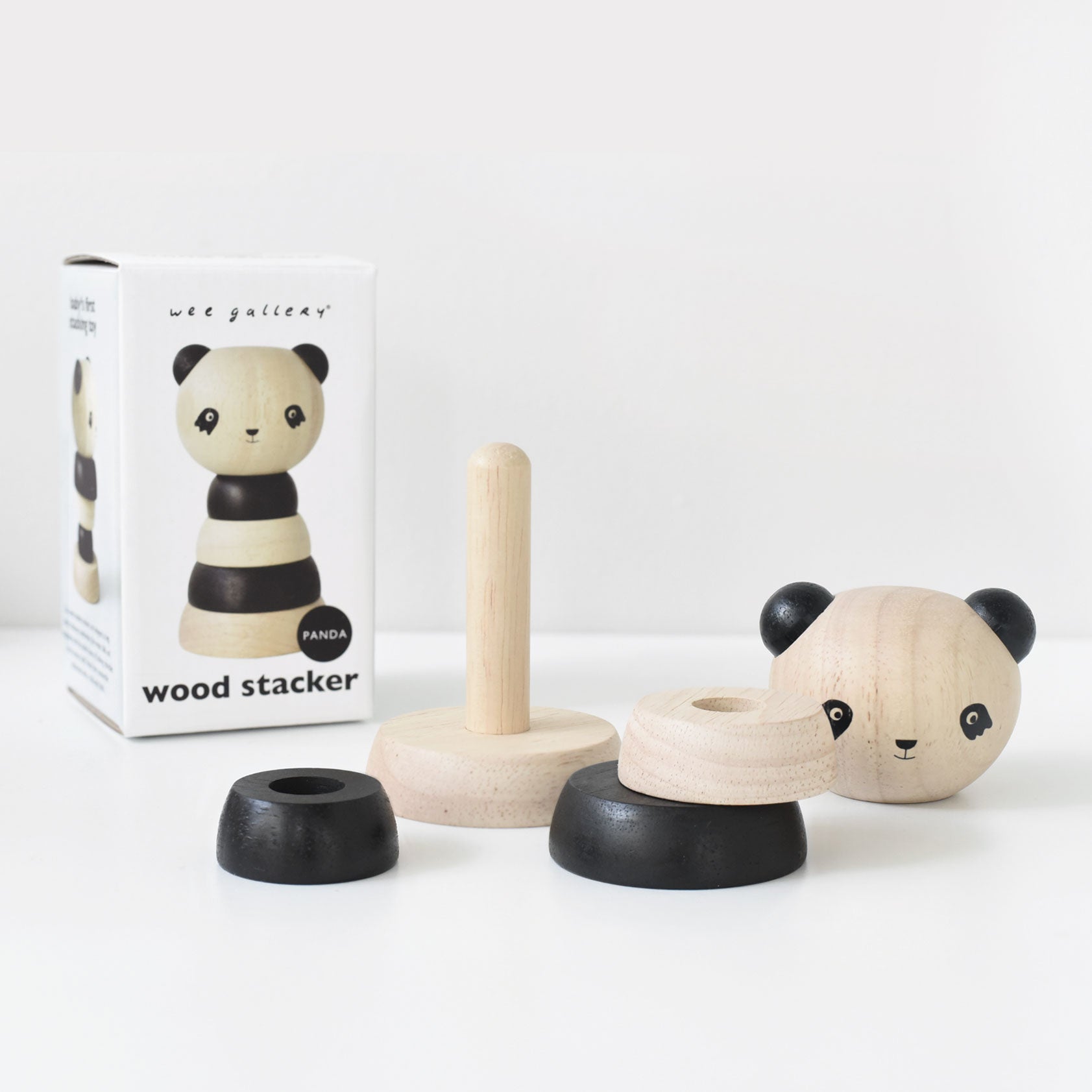 Wood Stacker - Panda Wooden Toys Blue Ribbon   