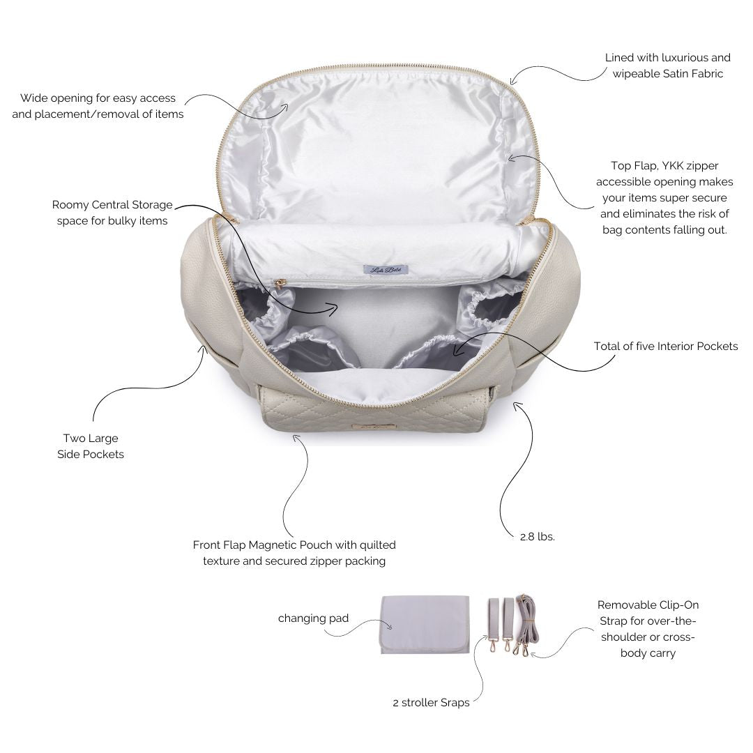 Signature Diaper Bag Pearl White