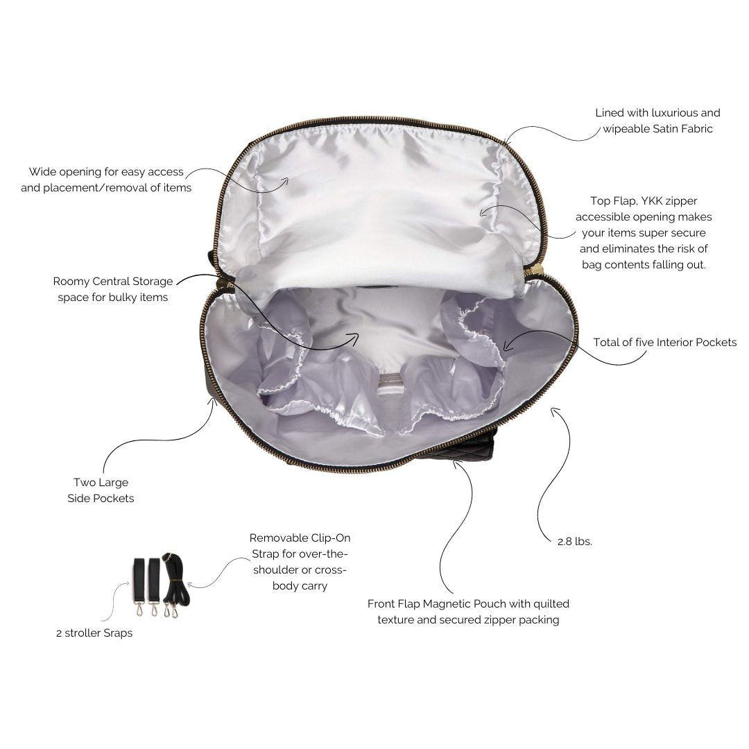 Petit Diaper Bag Ebony Black