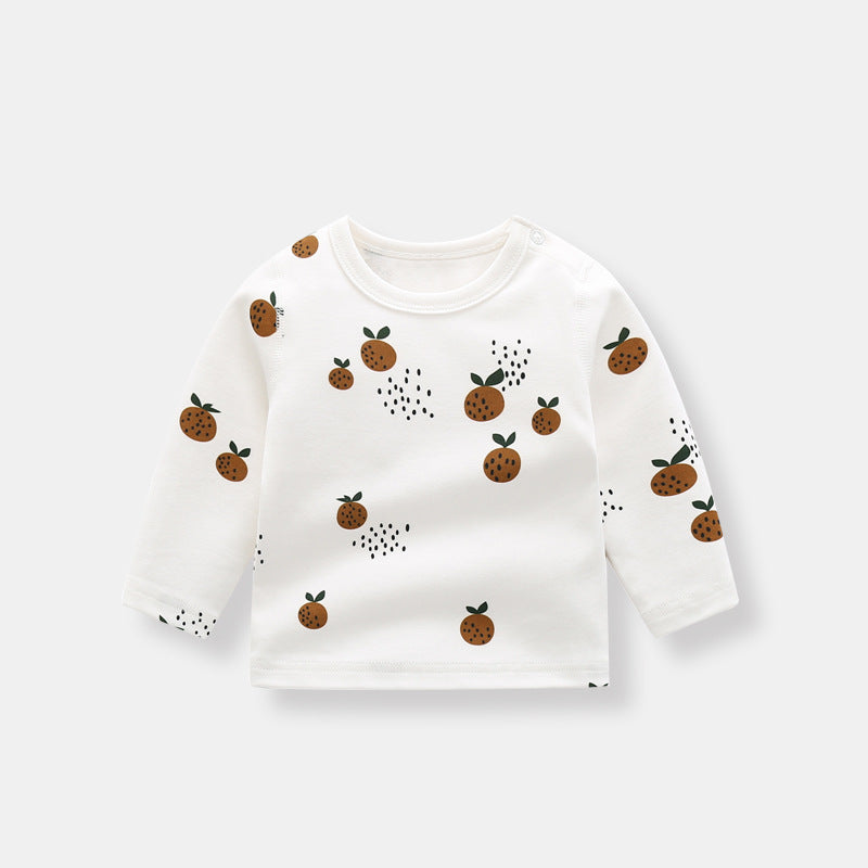 Baby Allover Fruit Graphic 100% Pure Organic Cotton Side Snap Button Tops My Kids-USA