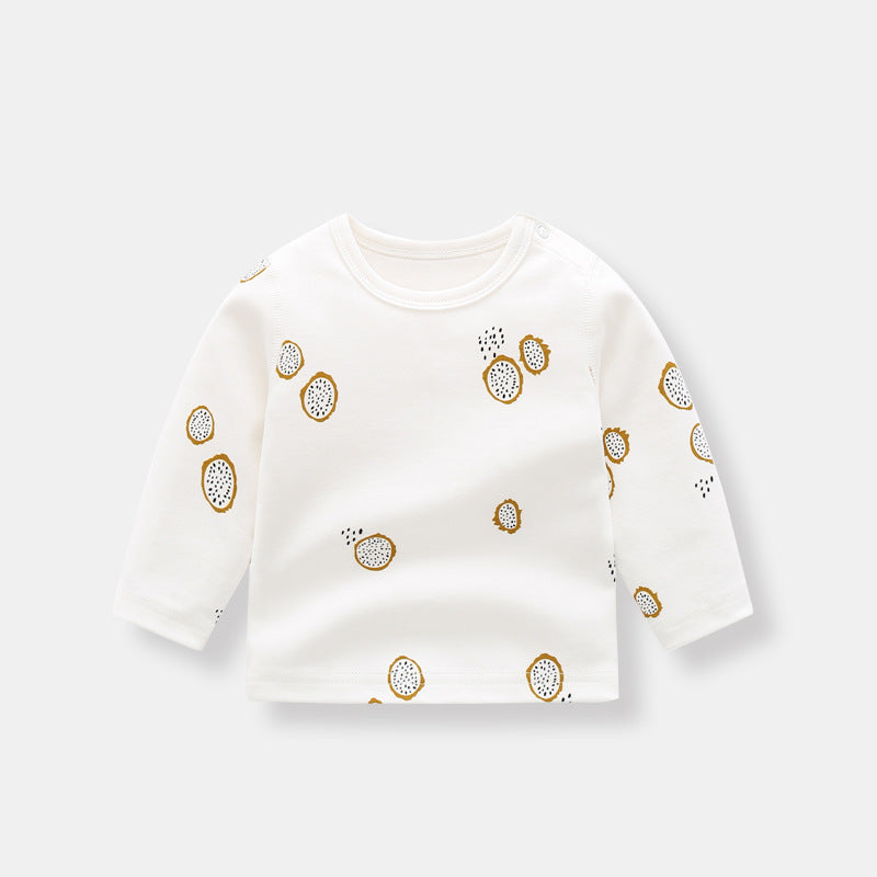 Baby Allover Fruit Graphic 100% Pure Organic Cotton Side Snap Button Tops My Kids-USA