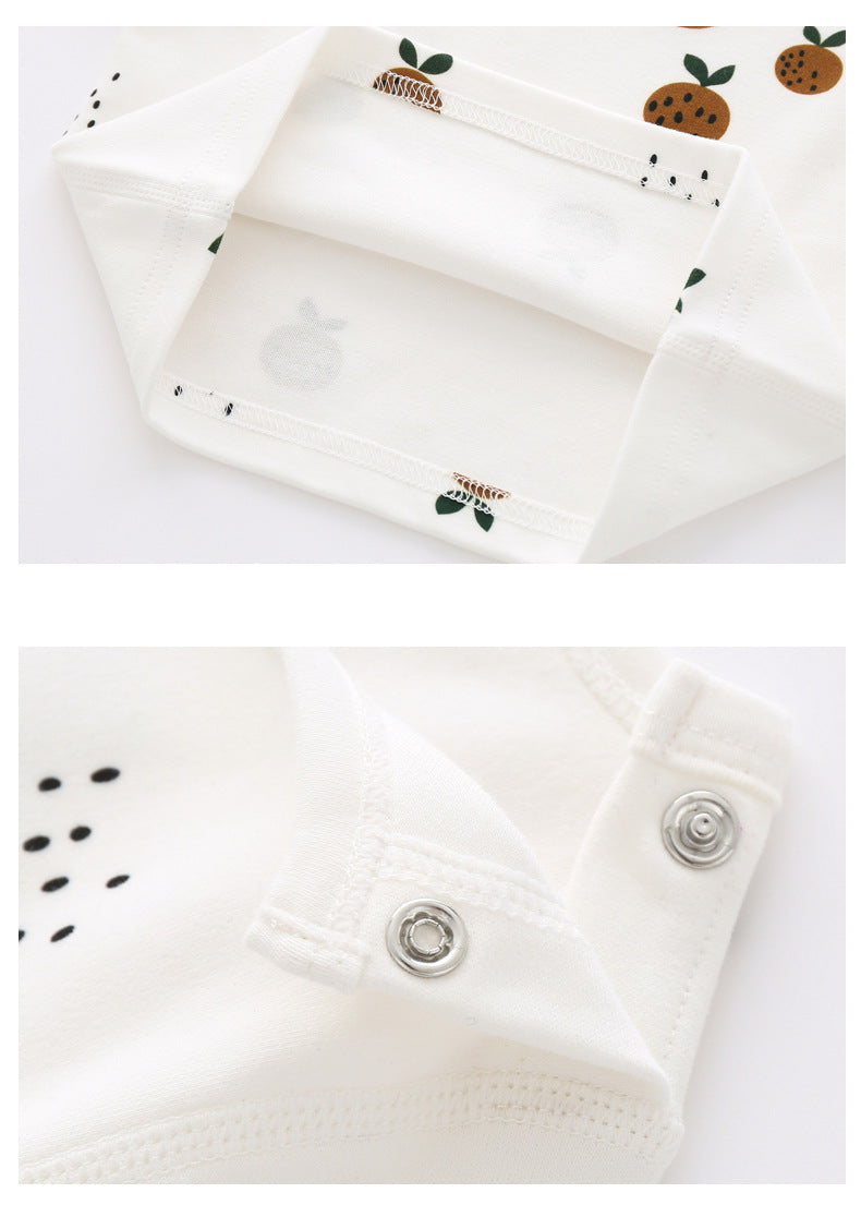 Baby Allover Fruit Graphic 100% Pure Organic Cotton Side Snap Button Tops My Kids-USA