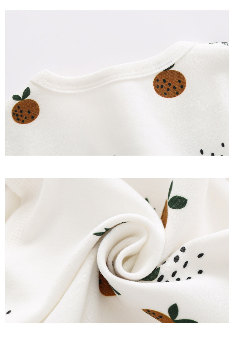 Baby Allover Fruit Graphic 100% Pure Organic Cotton Side Snap Button Tops My Kids-USA