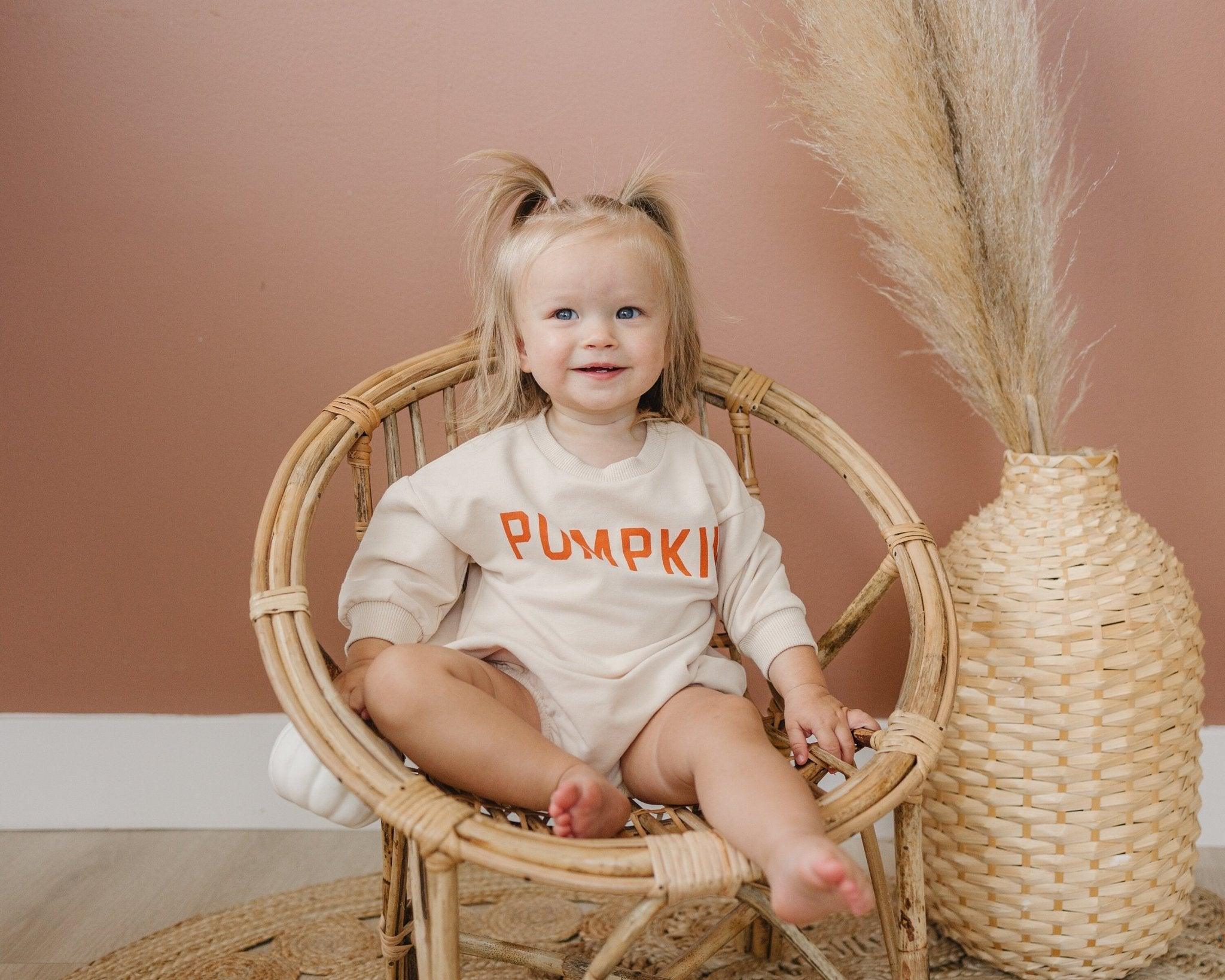 Pumpkin Organic Cotton Sweatshirt Romper