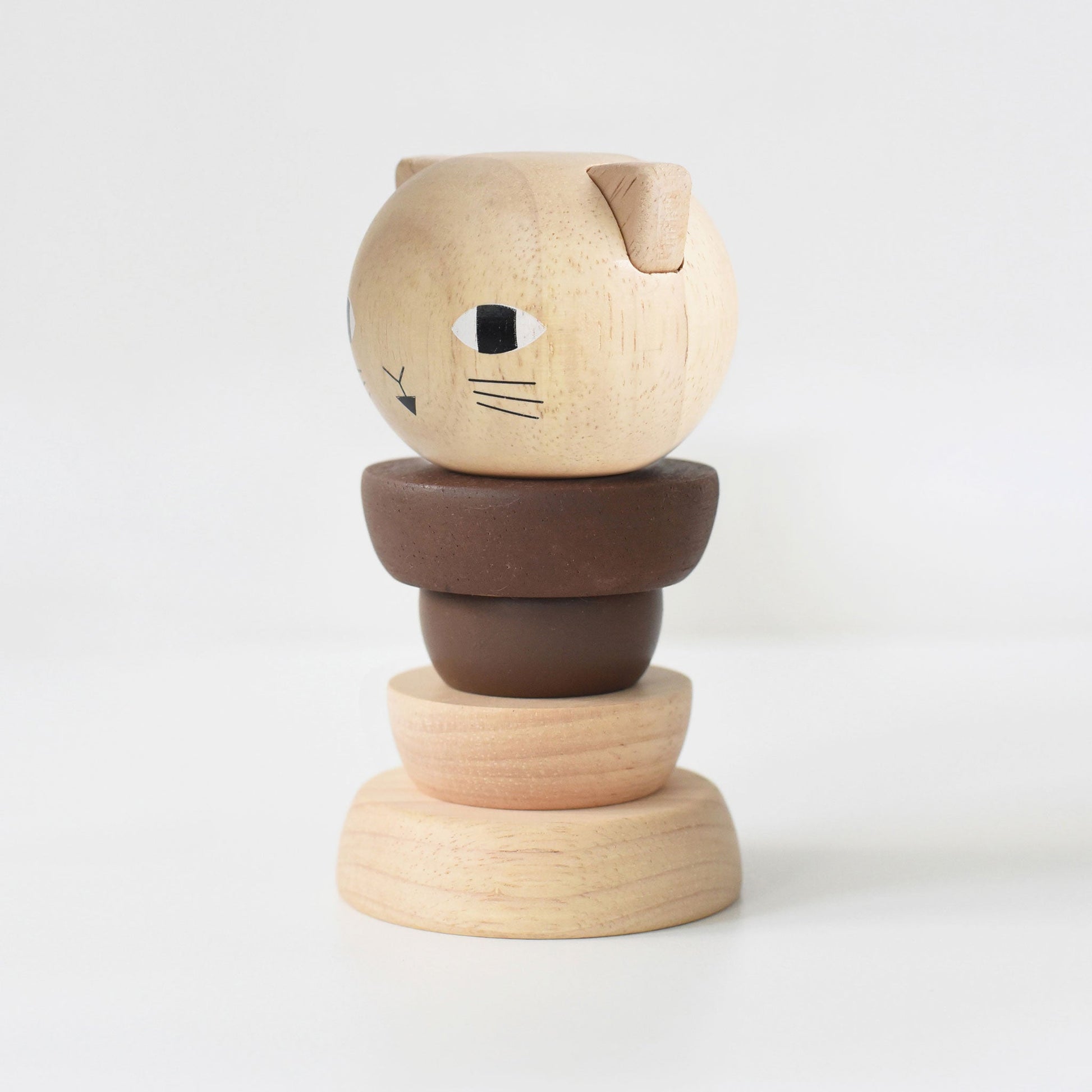 Wood Stacker - Cat Wooden Toys Blue Ribbon   