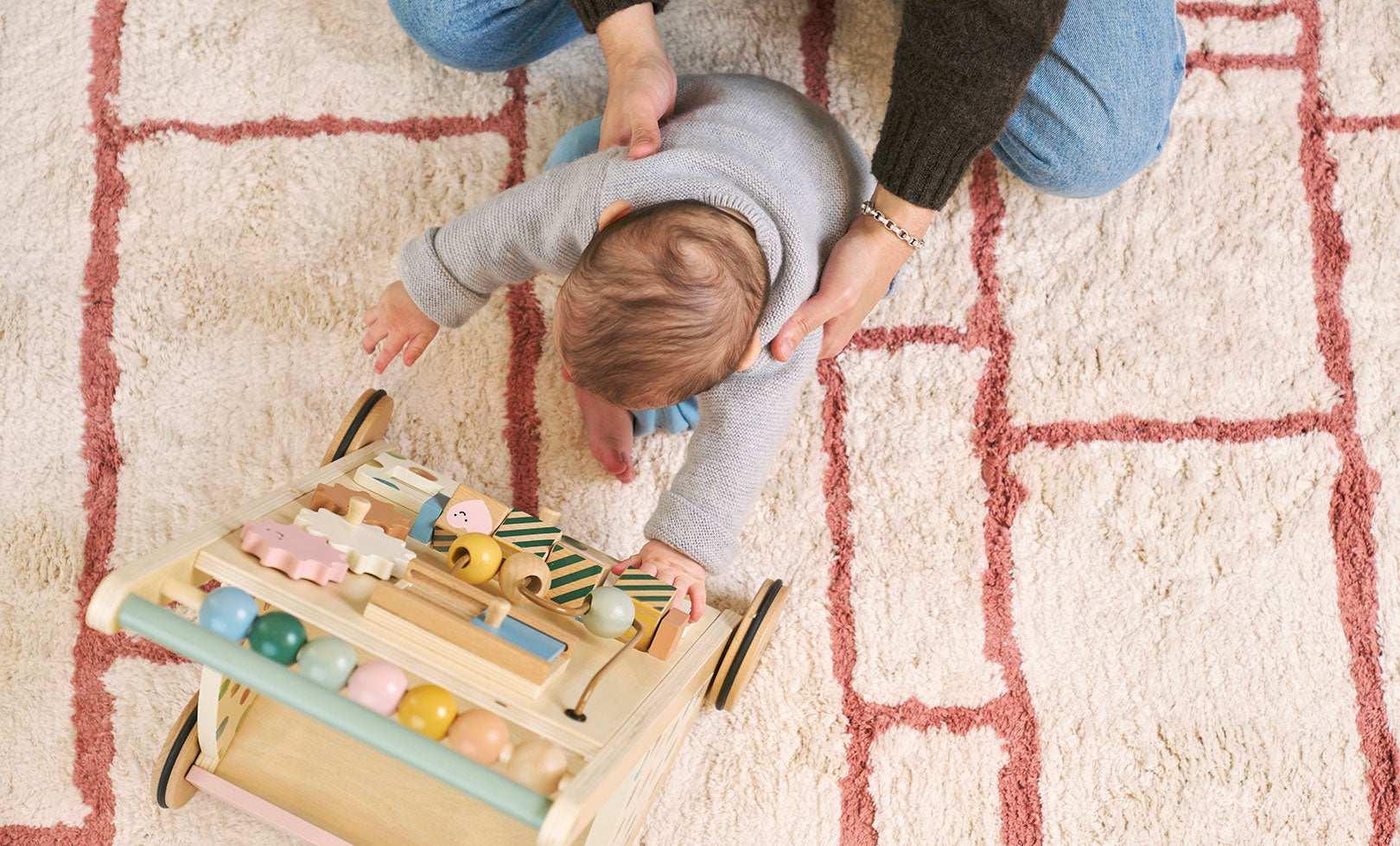 Windowpane Washable Organic Cotton Area Rug