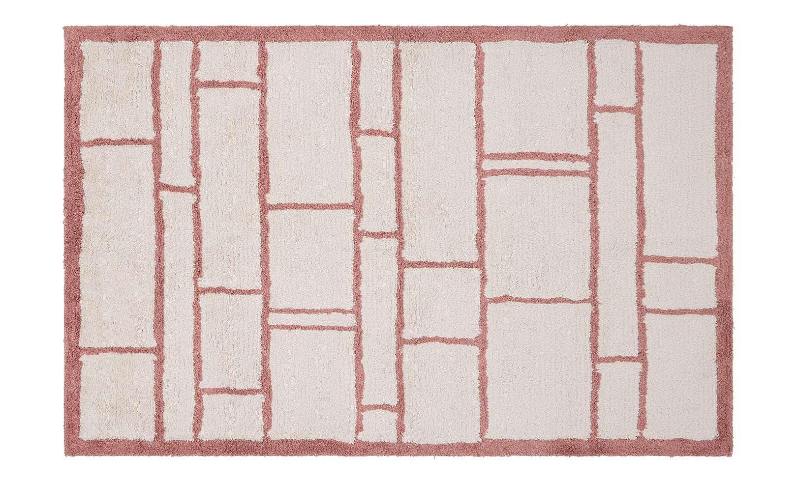 Windowpane Washable Organic Cotton Area Rug